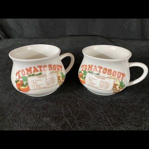 Pair of vintage Tomato soup recipe mugs